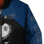 utah jazz edgy mask navy black bomber jacket best selling