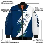 utah jazz ripped bolt navy white bomber jacket best selling