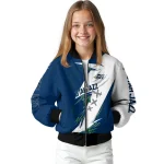 utah jazz ripped bolt navy white bomber jacket best selling