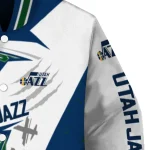 utah jazz ripped bolt navy white varsity jacket best selling