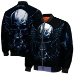 utah jazz skull bite navy black bomber jacket best selling