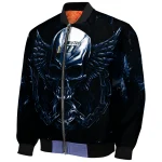 utah jazz skull bite navy black bomber jacket best selling