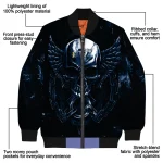 utah jazz skull bite navy black bomber jacket best selling