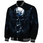 utah jazz skull bite navy black varsity jacket best selling