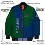 utah jazz urban mark navy bomber jacket best selling