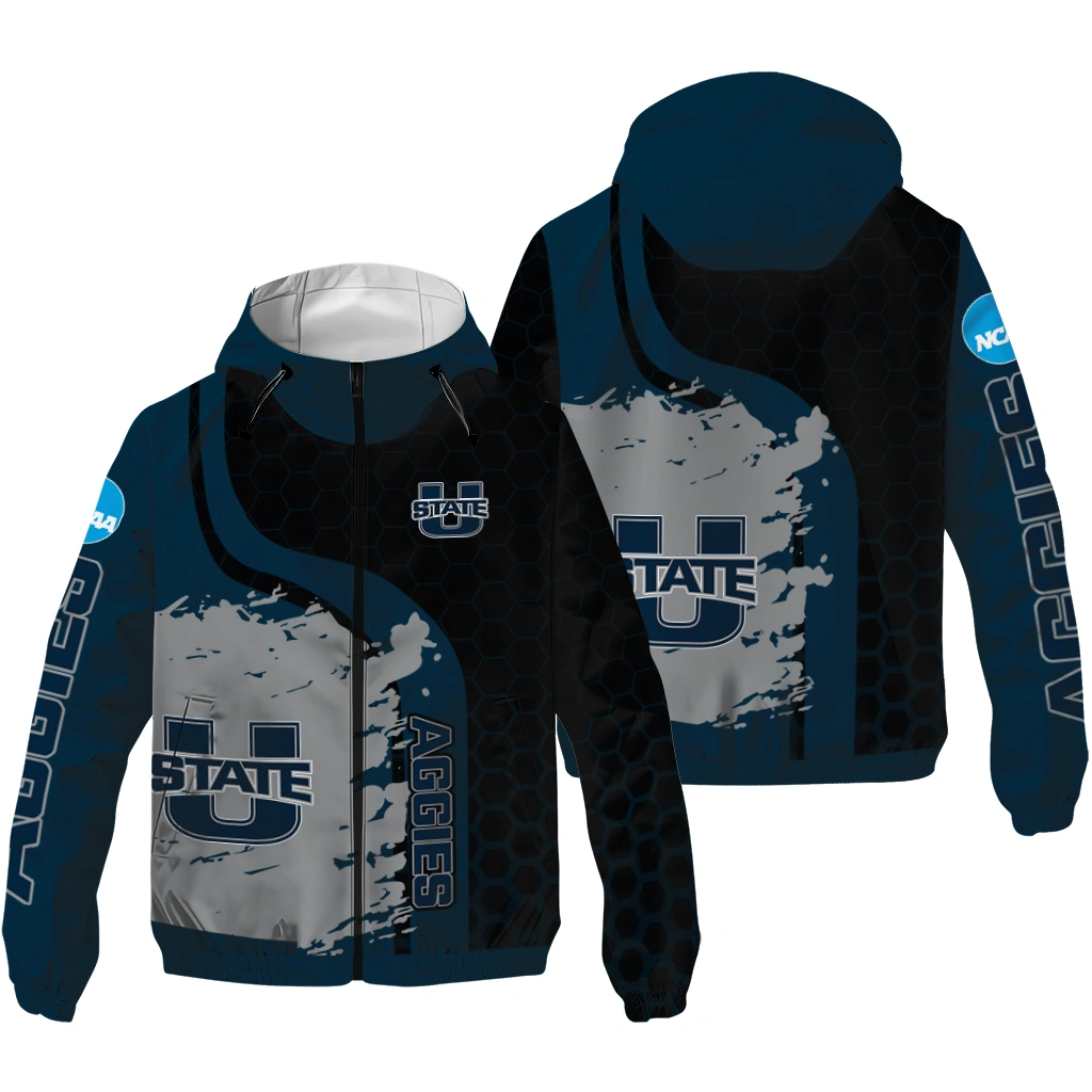 utah state aggies grid streak navy black windbreaker jacket high quality utah state aggies grid streak navy black windbreaker jacket high quality