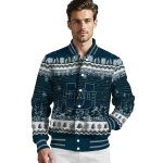 utah state aggies snowy pines navy varsity jacket best selling