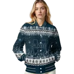 utah state aggies snowy pines navy varsity jacket best selling