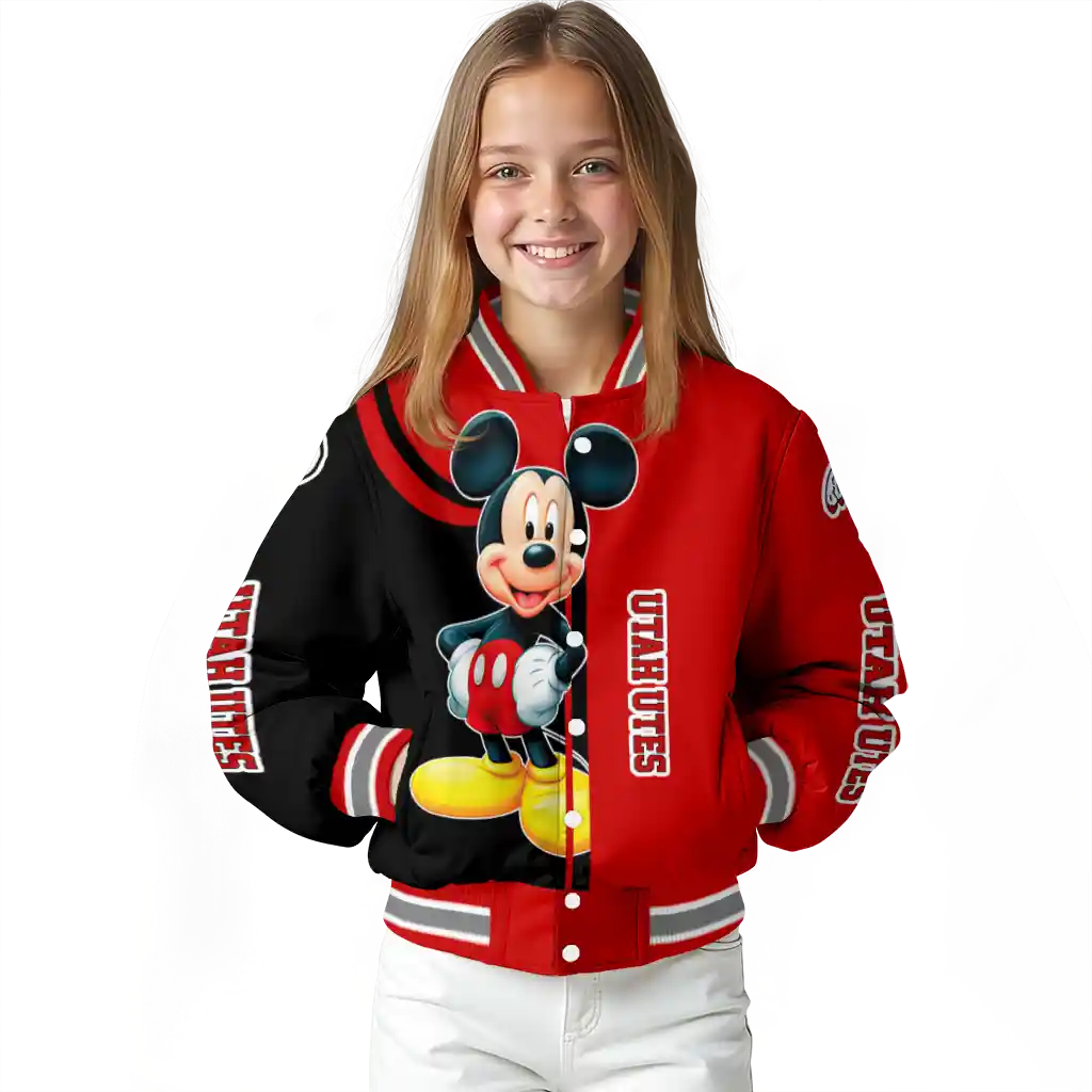 utah utes mickey mouse red varsity jacket top rated utah utes mickey mouse red varsity jacket top rated