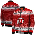 utah utes snowy pines red bomber jacket best selling