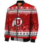 utah utes snowy pines red bomber jacket best selling