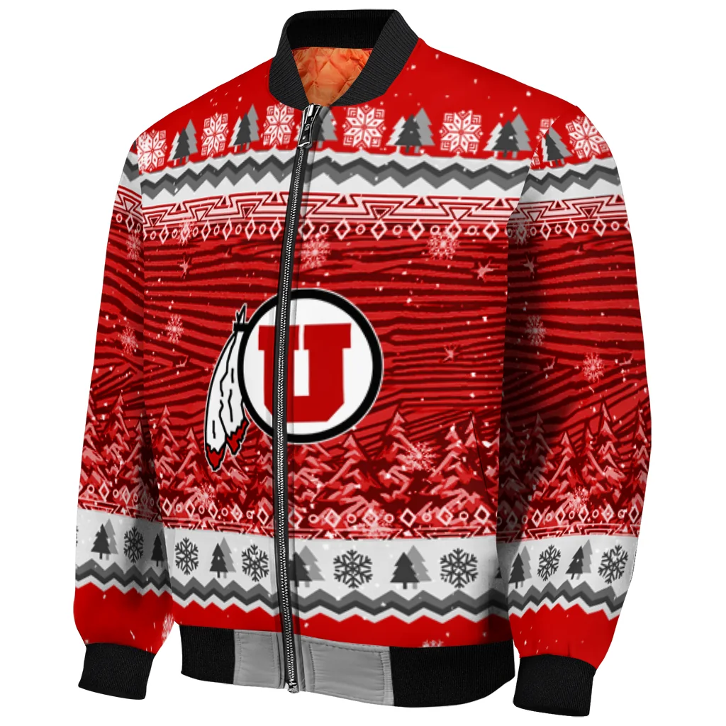 utah utes snowy pines red bomber jacket fashion forward utah utes snowy pines red bomber jacket fashion forward