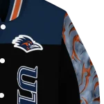 utsa roadrunners fire skull orange black varsity jacket best selling