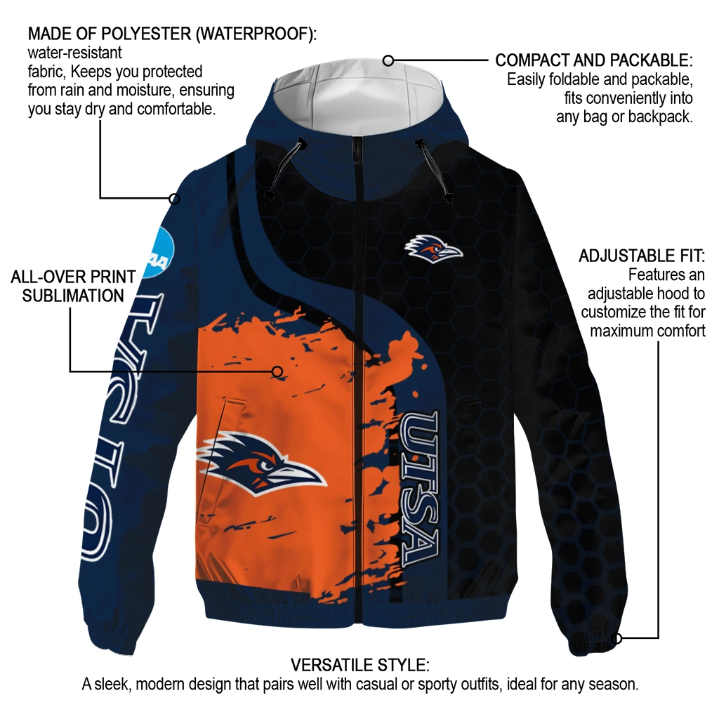 utsa roadrunners grid streak orange black windbreaker jacket new arrival utsa roadrunners grid streak orange black windbreaker jacket new arrival