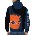 utsa roadrunners grid streak orange black windbreaker jacket best selling