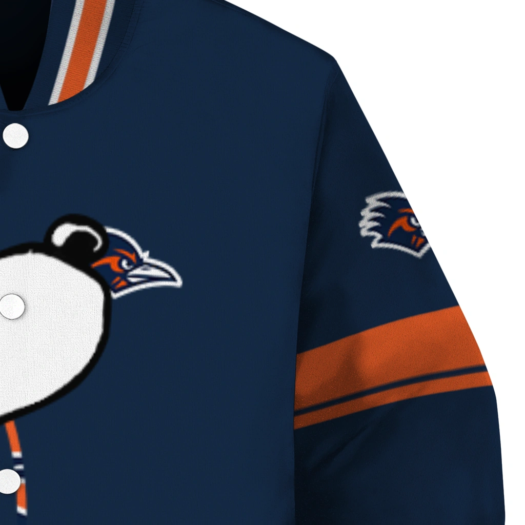 utsa roadrunners snoopy attitude orange varsity jacket premium grade utsa roadrunners snoopy attitude orange varsity jacket premium grade