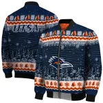 utsa roadrunners snowy pines orange bomber jacket best selling