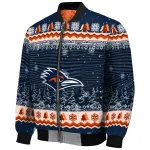 utsa roadrunners snowy pines orange bomber jacket best selling