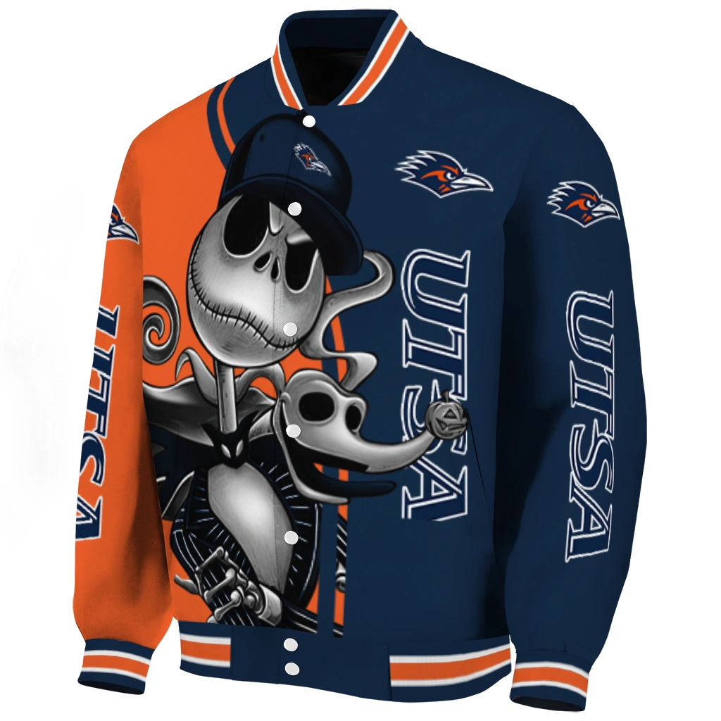 utsa roadrunners spooky grin orange varsity jacket best selling utsa roadrunners spooky grin orange varsity jacket best selling