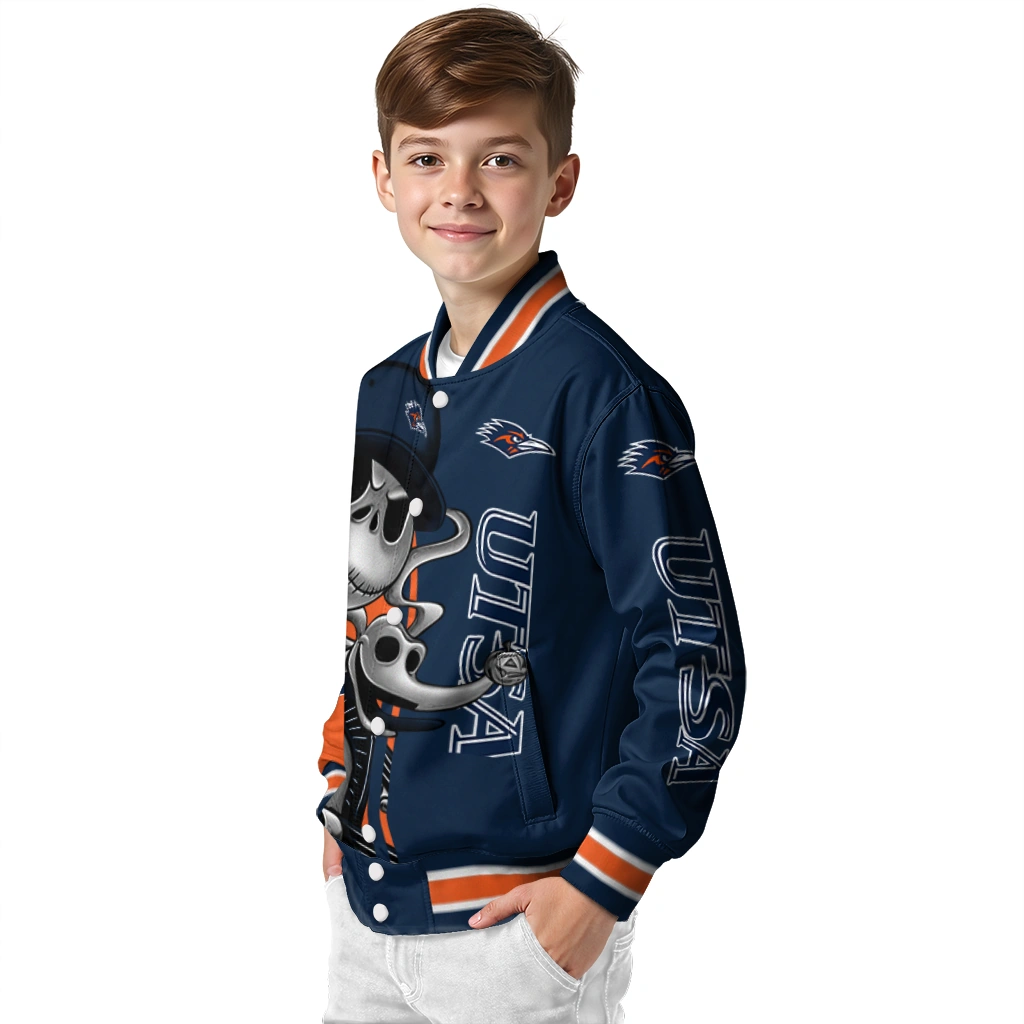 utsa roadrunners spooky grin orange varsity jacket trendy utsa roadrunners spooky grin orange varsity jacket trendy