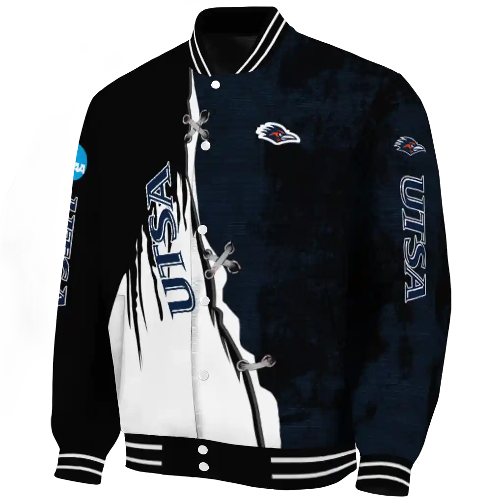utsa roadrunners torn texture print orange black varsity jacket best selling utsa roadrunners torn texture print orange black varsity jacket best selling