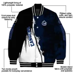 vancouver canucks distressed slash blue black varsity jacket best selling