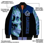 vancouver canucks fire skull blue black bomber jacket best selling