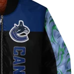 vancouver canucks fire skull blue black bomber jacket best selling