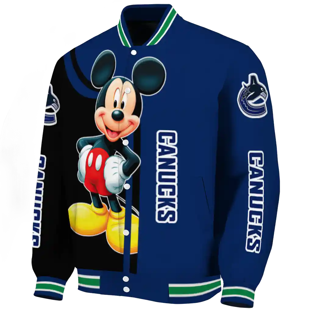 vancouver canucks mickey mouse blue varsity jacket best selling vancouver canucks mickey mouse blue varsity jacket best selling