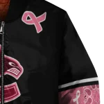 vancouver canucks pink ribbon black pink bomber jacket best selling