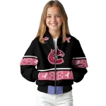vancouver canucks pink ribbon black pink bomber jacket best selling