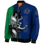 vancouver canucks spooky grin blue bomber jacket best selling