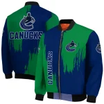 vancouver canucks urban mark blue bomber jacket best selling