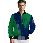 vancouver canucks urban mark blue bomber jacket best selling