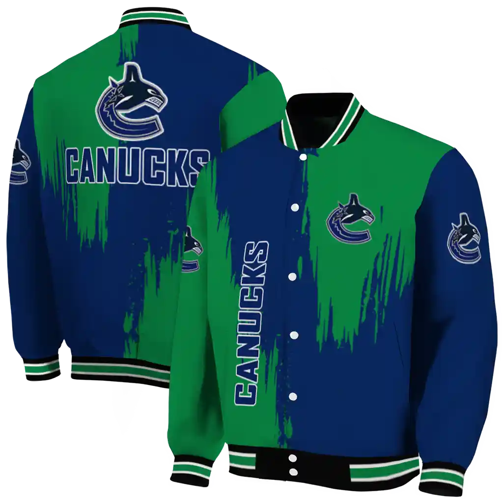 vancouver canucks urban mark blue varsity jacket fashion forward vancouver canucks urban mark blue varsity jacket fashion forward
