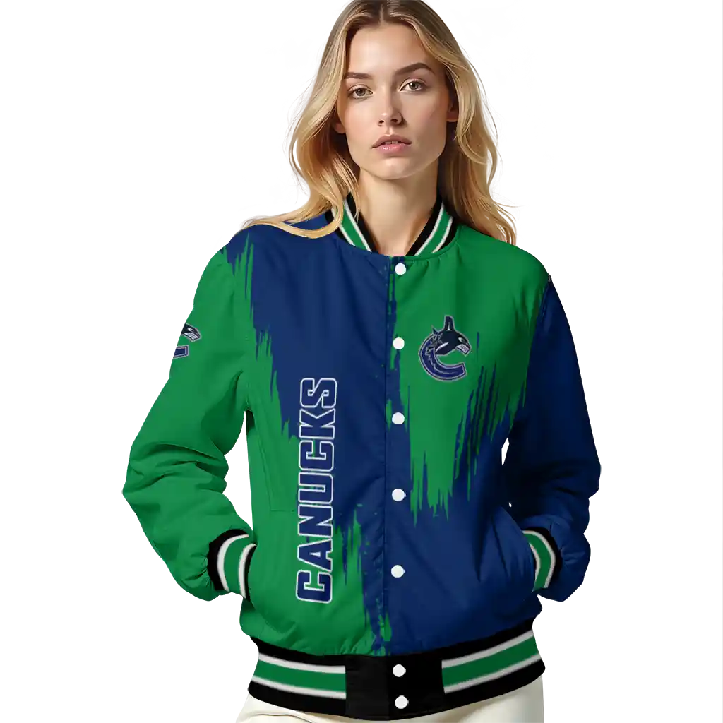 vancouver canucks urban mark blue varsity jacket latest model vancouver canucks urban mark blue varsity jacket latest model