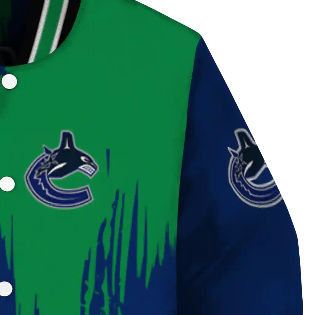 vancouver canucks urban mark blue varsity jacket premium grade vancouver canucks urban mark blue varsity jacket premium grade