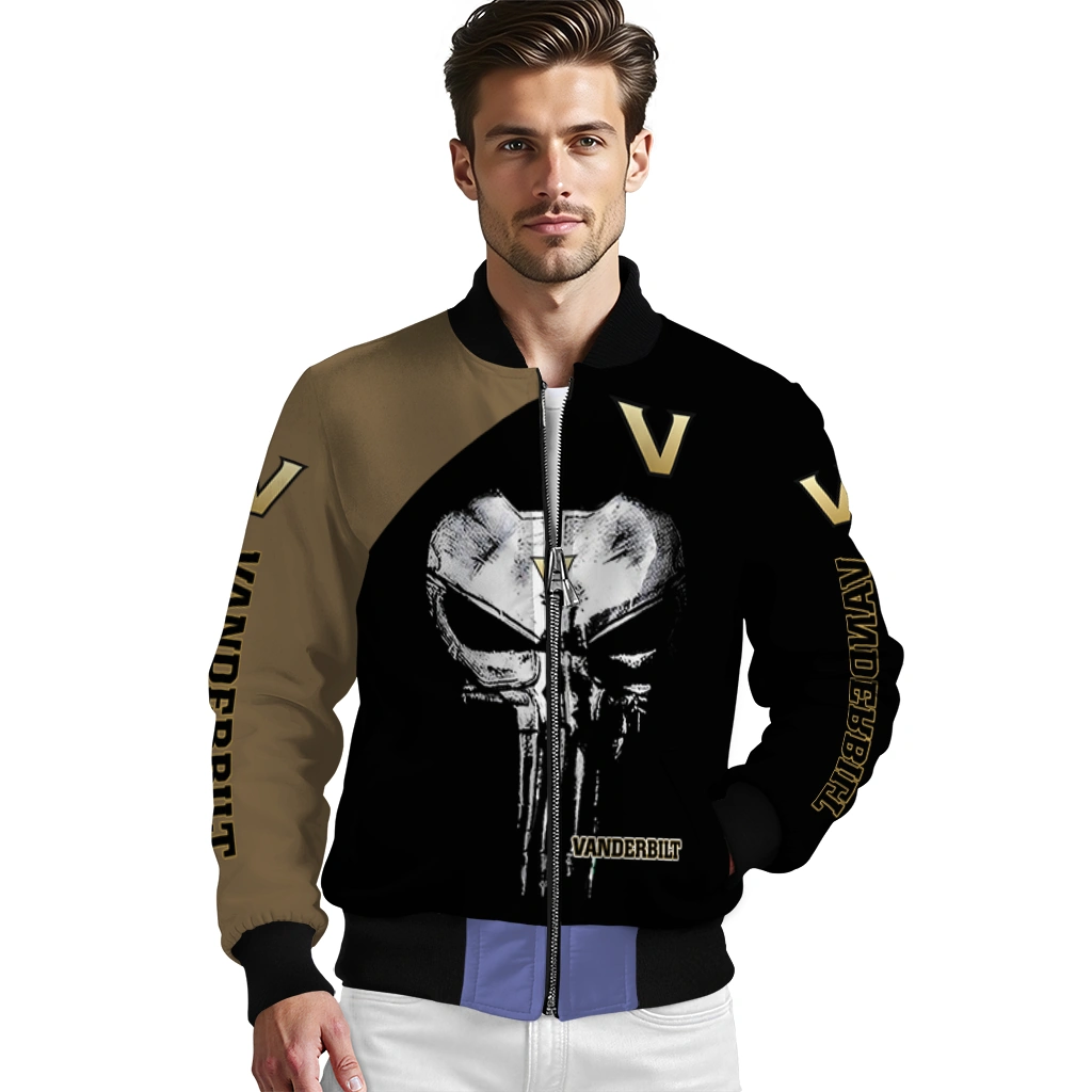 vanderbilt commodores edgy mask black bomber jacket high quality vanderbilt commodores edgy mask black bomber jacket high quality