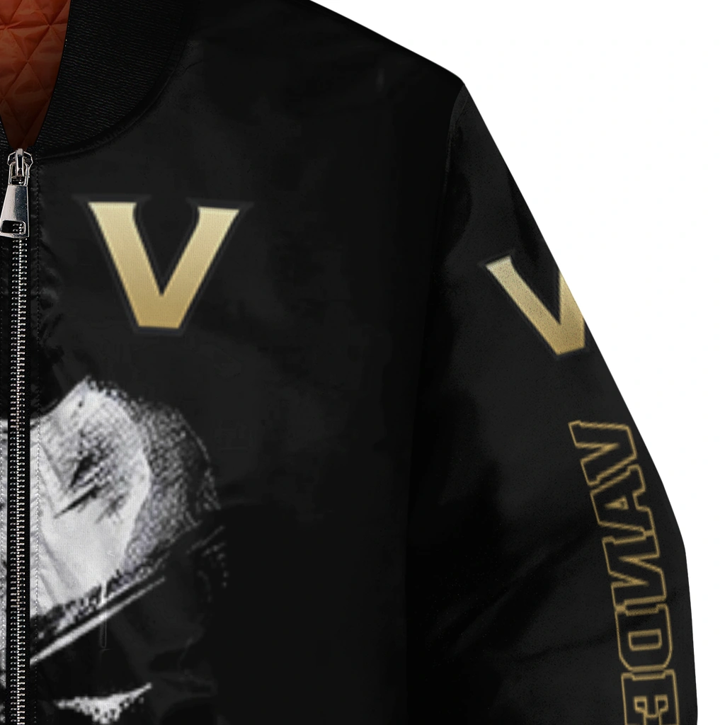 vanderbilt commodores edgy mask black bomber jacket premium grade vanderbilt commodores edgy mask black bomber jacket premium grade