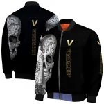 vanderbilt commodores intricate skull black bomber jacket best selling