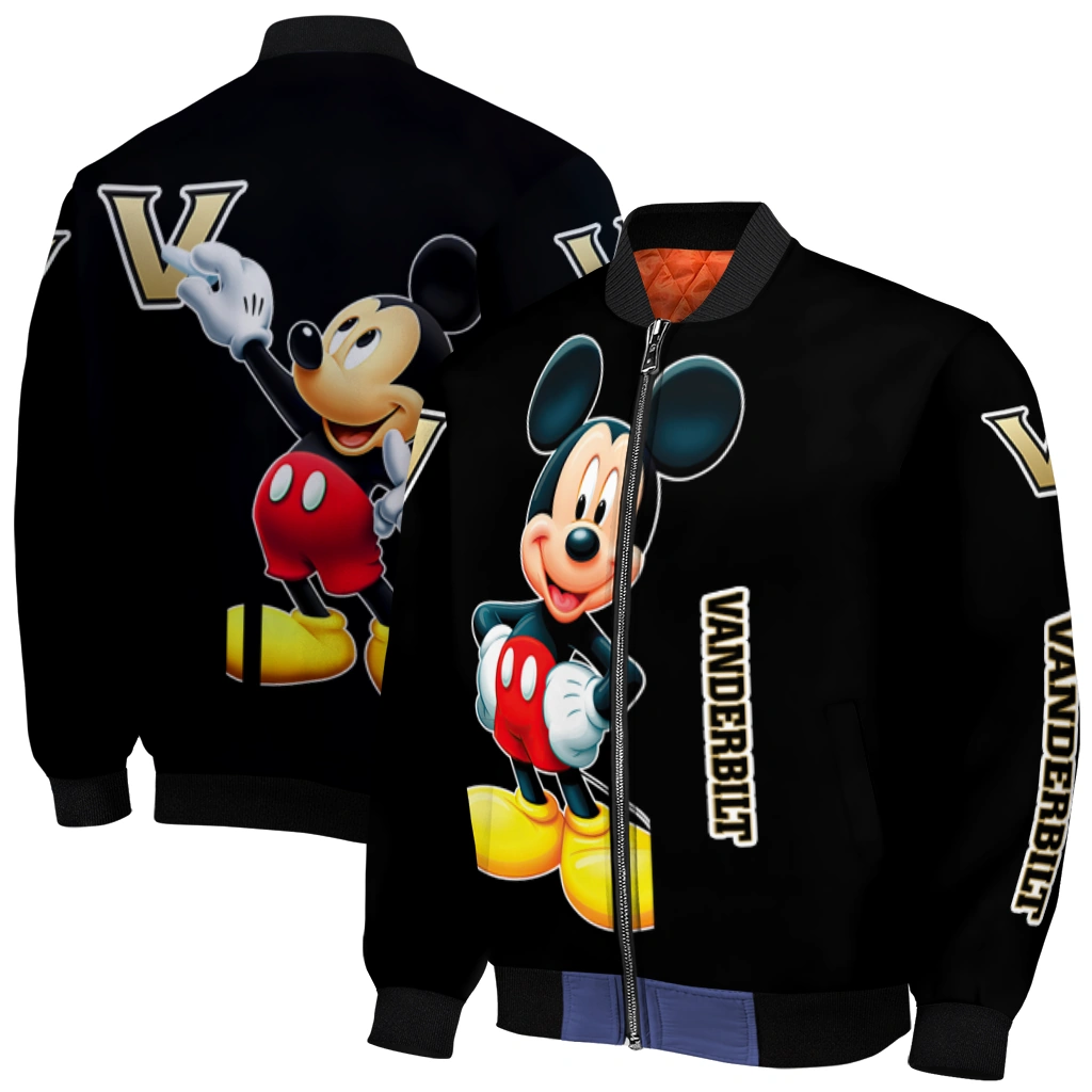 vanderbilt commodores mickey mouse black bomber jacket best selling vanderbilt commodores mickey mouse black bomber jacket best selling