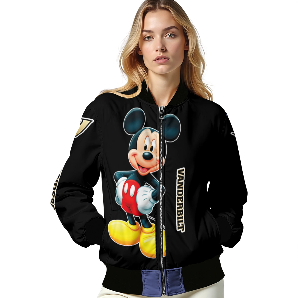 vanderbilt commodores mickey mouse black bomber jacket latest model vanderbilt commodores mickey mouse black bomber jacket latest model