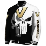 vanderbilt commodores skull outline black white varsity jacket best selling