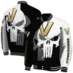 vanderbilt commodores skull outline black white varsity jacket best selling