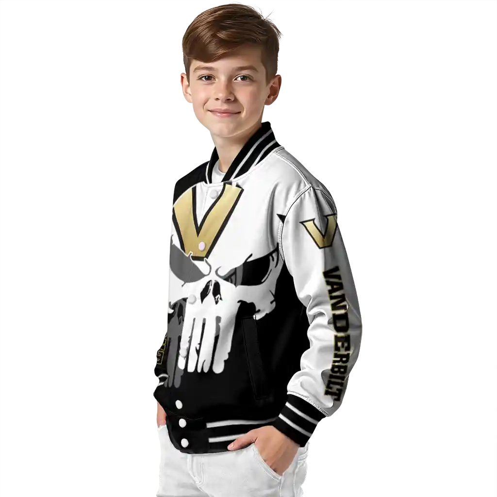 vanderbilt commodores skull outline black white varsity jacket trendy vanderbilt commodores skull outline black white varsity jacket trendy