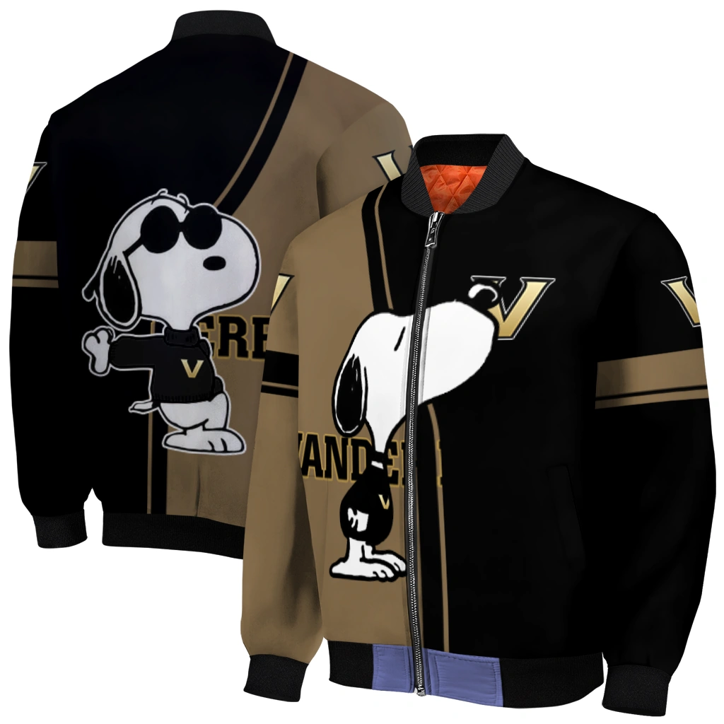 vanderbilt commodores snoopy attitude black bomber jacket best selling vanderbilt commodores snoopy attitude black bomber jacket best selling