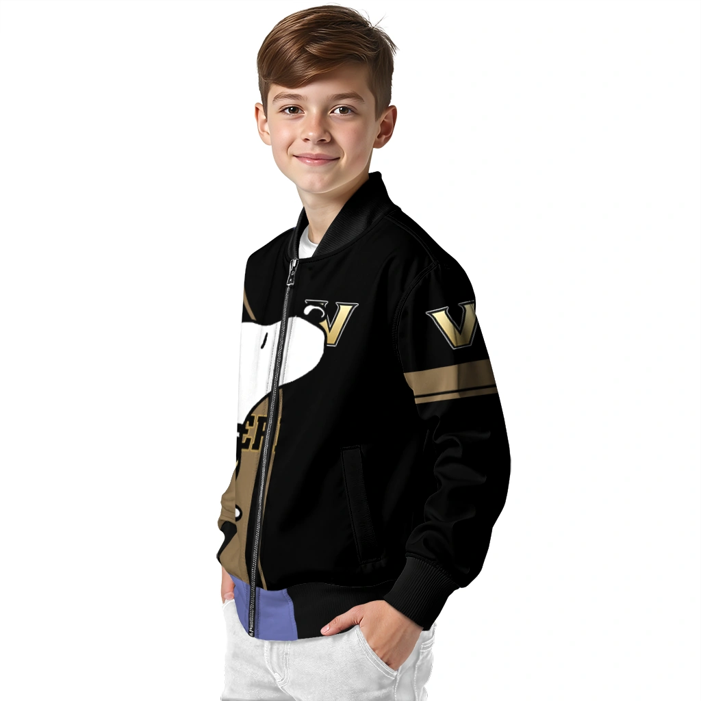 vanderbilt commodores snoopy attitude black bomber jacket trendy vanderbilt commodores snoopy attitude black bomber jacket trendy