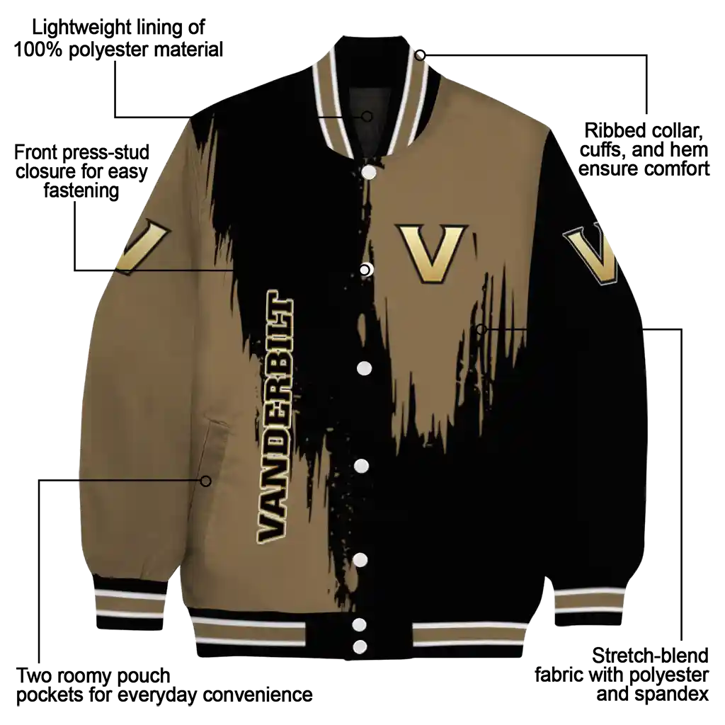 vanderbilt commodores urban mark black varsity jacket new arrival vanderbilt commodores urban mark black varsity jacket new arrival