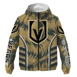 vegas golden knights dynamic heat wave tan windbreaker jacket best selling