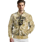 vegas golden knights dynamic rings tan varsity jacket best selling